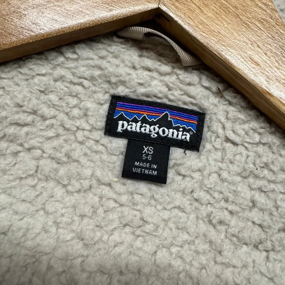 Patagonia Los Gatos Hoody Girls XS 5-6 Sherpa Pile Fleece Jacket Shroom Taupe